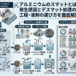 アルミニウムのスマットとは?発生原因とデスマット処理の工程・液剤の選び方を徹底解説|大阪めっき・アルマイトナビ